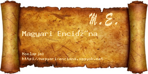 Magyari Enciána névjegykártya